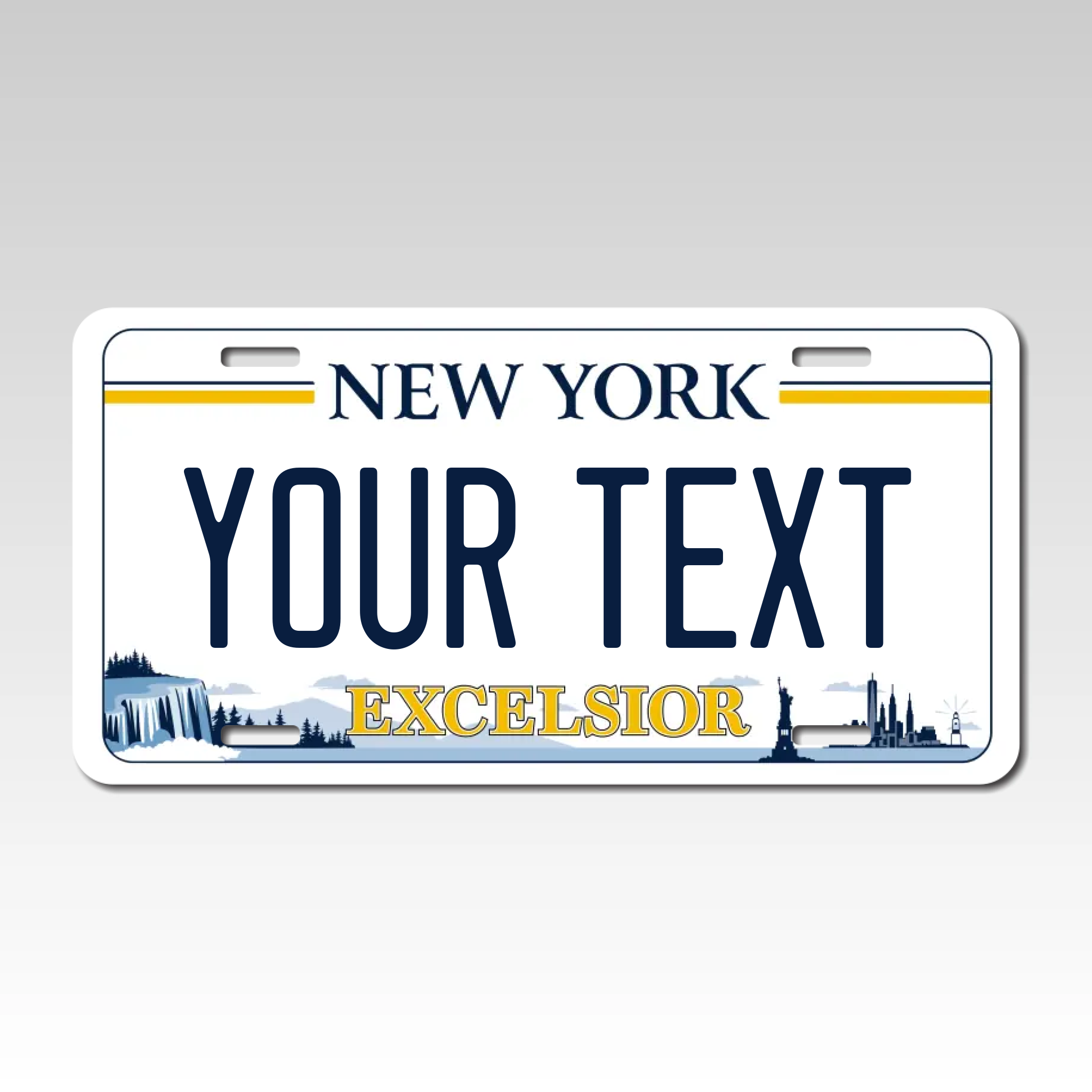 Personalized New York 6" X 12" Aluminum Souvenir License Plate Version 4