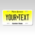 Personalized New Jersey 6" X 12" Aluminum Souvenir License Plate Version 1