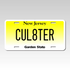 Personalized New Jersey 6" X 12" Aluminum Souvenir License Plate Version 1