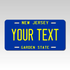 Personalized New Jersey 6" X 12" Aluminum License Plate Version 3