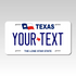 Personalized Texas 6" X 12" Aluminum Souvenir License Plate Version 1