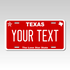 Personalized Texas 6" X 12" Aluminum Souvenir License Plate Version 6