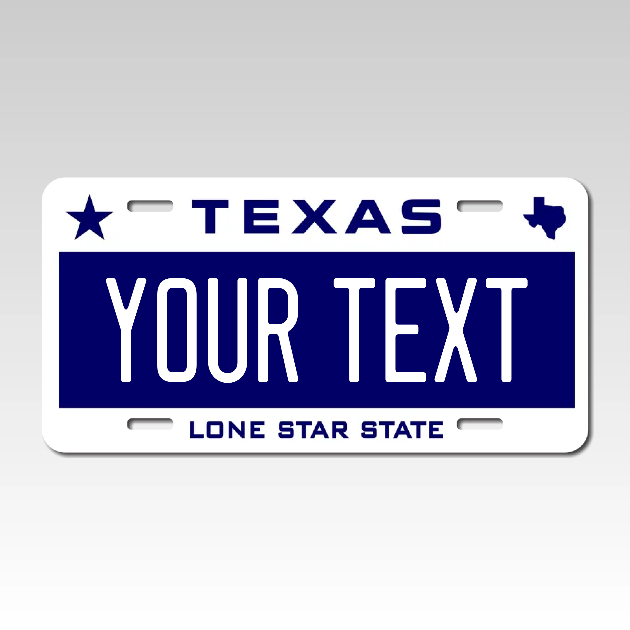 Personalized Texas 6" X 12" Aluminum License Plate Version 7