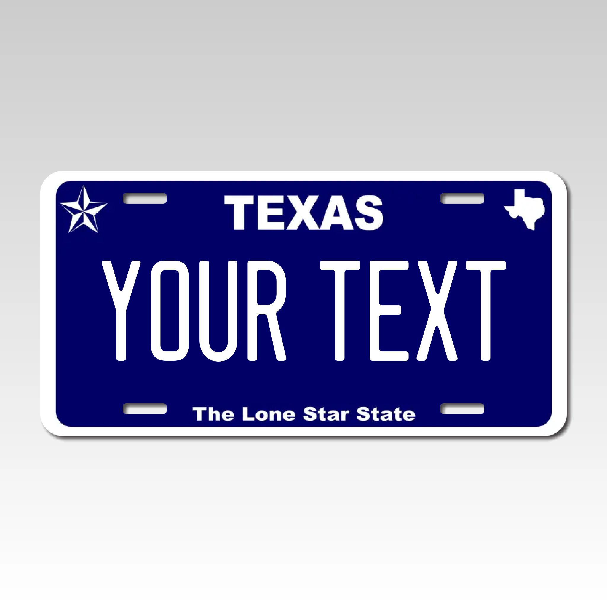 Personalized Texas 6" X 12" Aluminum License Plate Version 8