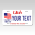 Personalized Utah 6" X 12" Aluminum Souvenir License Plate Version 3 In God We Trust