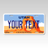 Personalized Utah 6" X 12" Aluminum Souvenir License Plate Version 1