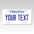 Personalized Virginia 6" X 12" Aluminum Souvenir License Plate Version 2
