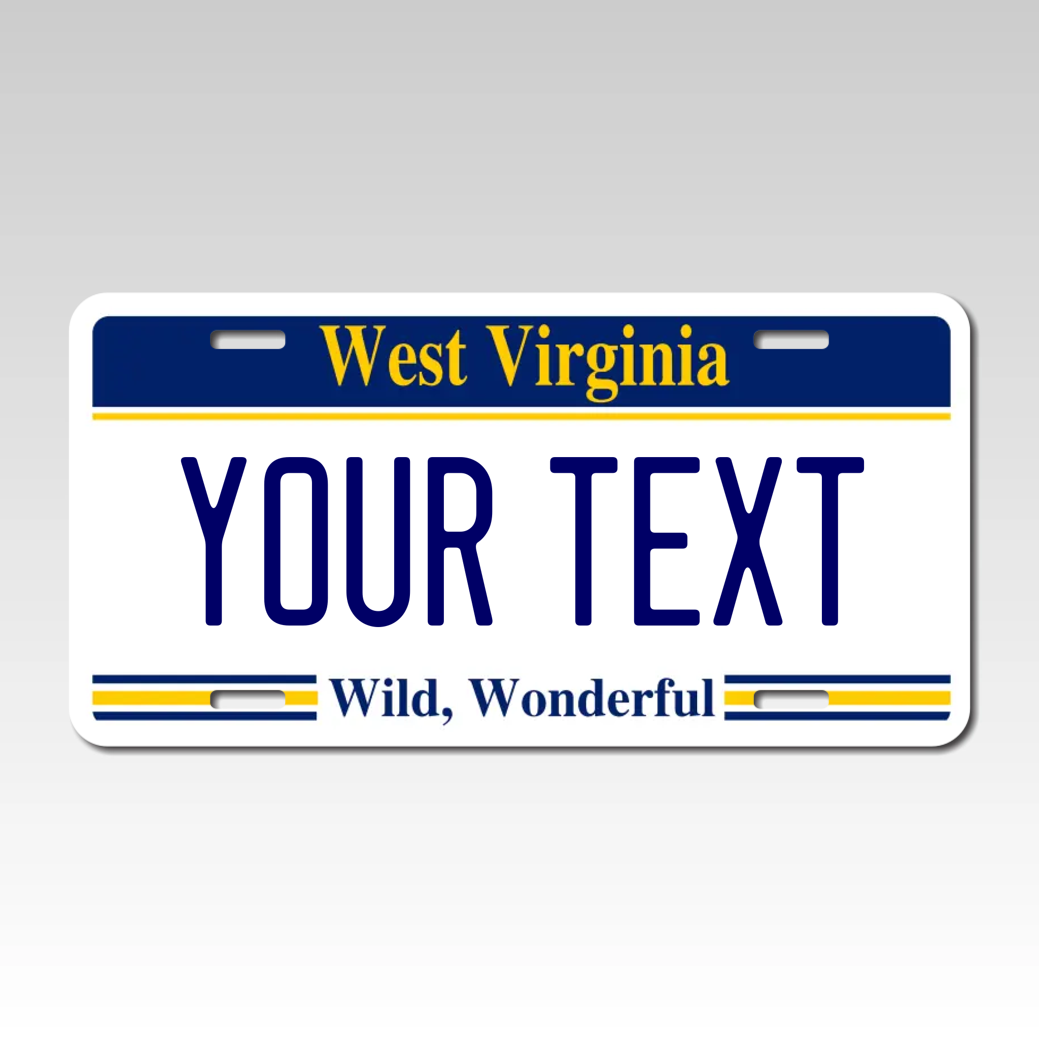 Personalized West Virginia 6" X 12" Aluminum Souvenir License Plate Version 1