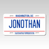 Personalized District of Columbia 6" X 12" Aluminum Souvenir License Plate Version 1