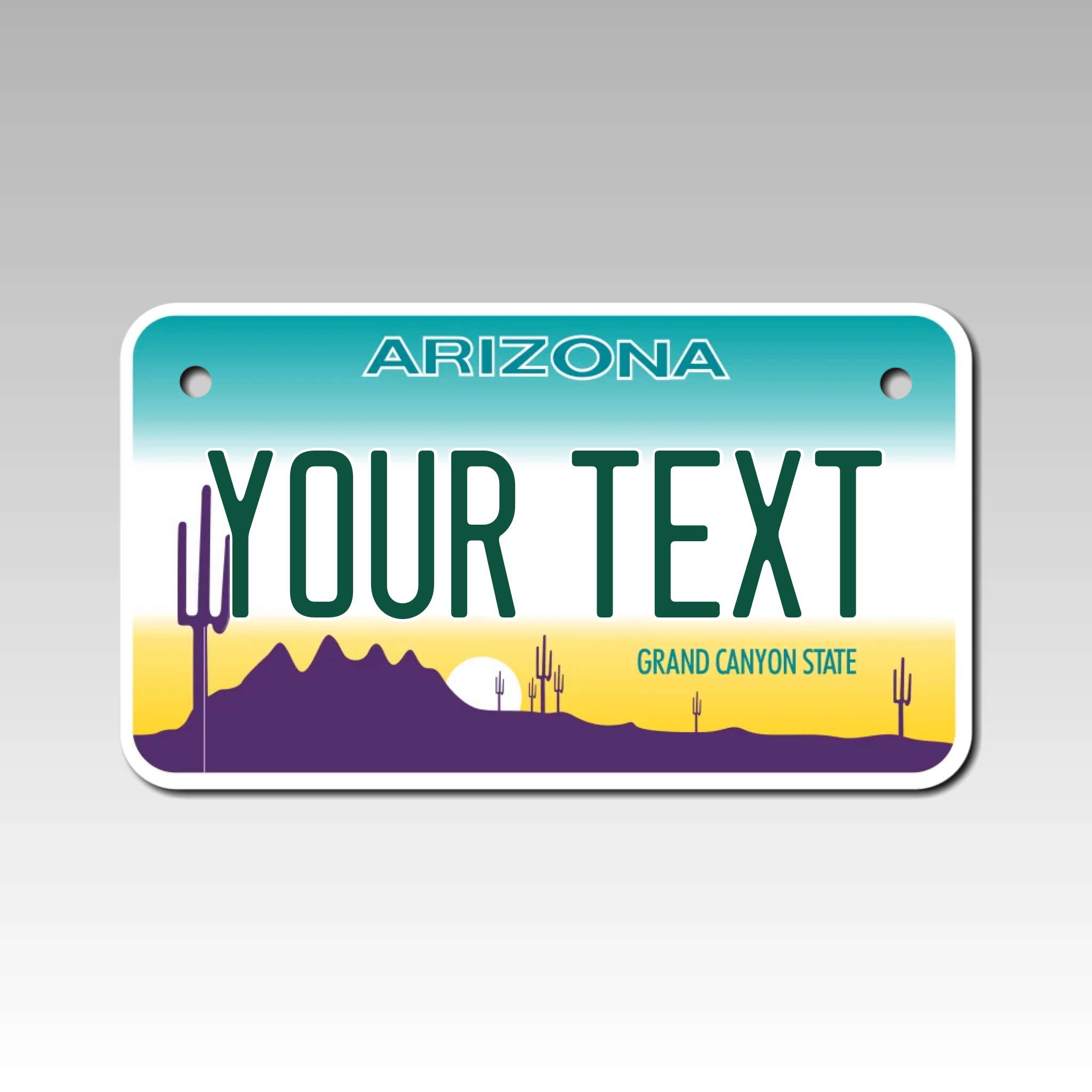 Personalized Arizona 4" X 7" Aluminum License Plate Version 1