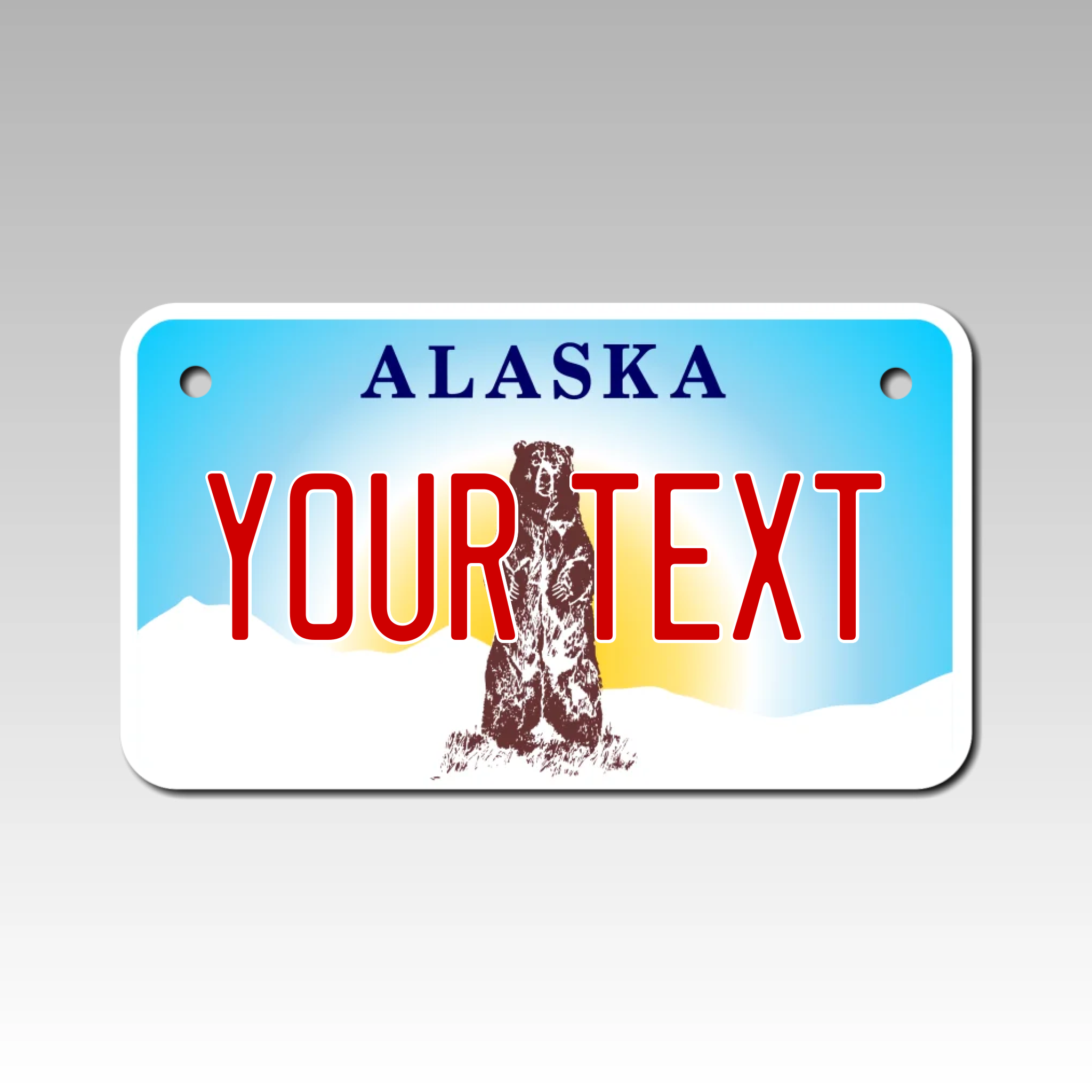 Personalized Alaska 4" X 7" Aluminum License Plate Version 3
