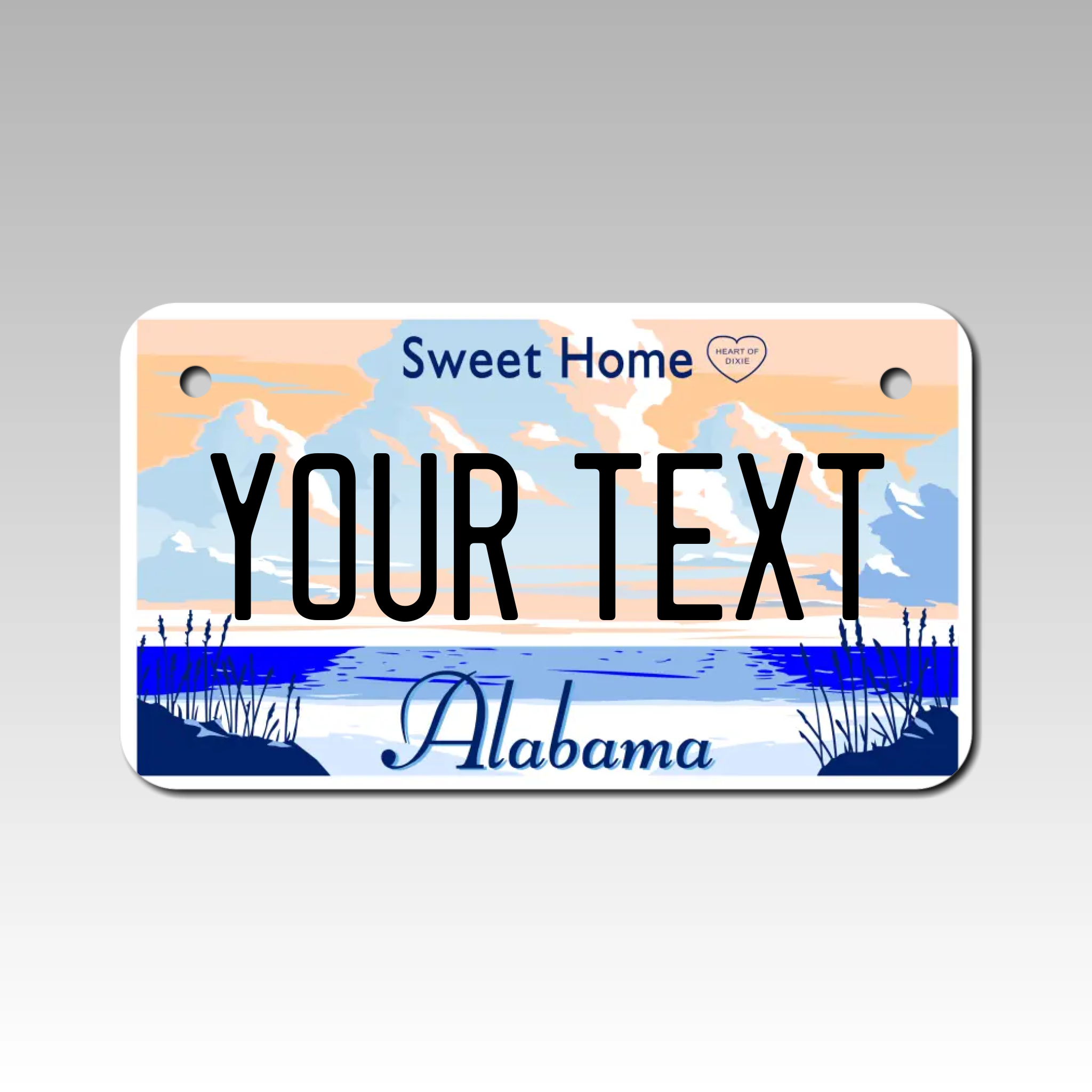 Personalized Alabama 4" X 7" Aluminum License Plate Version 2
