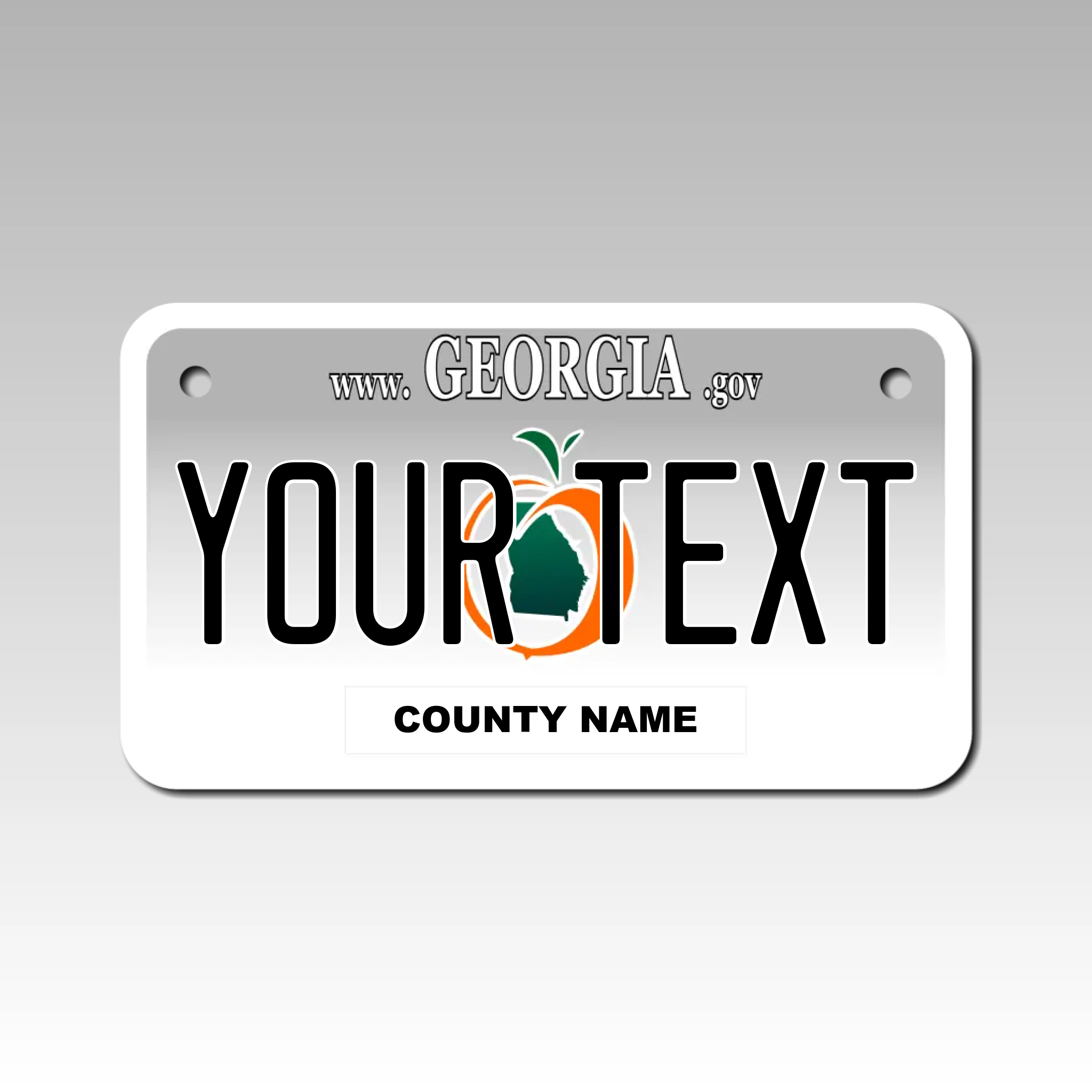 Personalized Georgia 4" X 7" Aluminum License Plate (KLP-GA1-4X7)