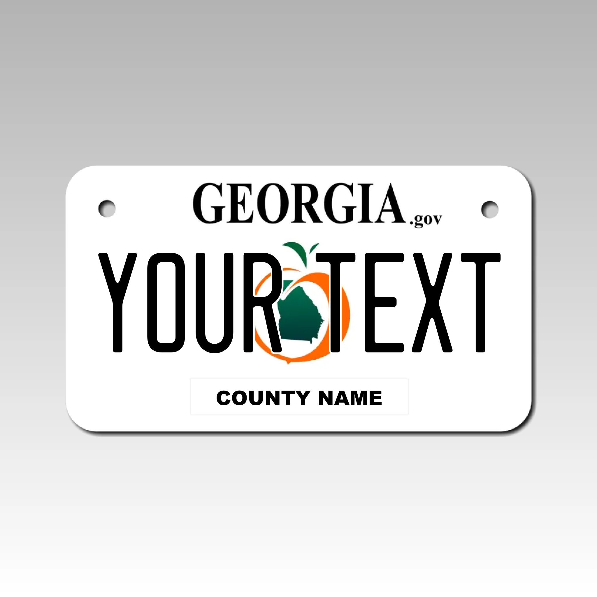 Personalized Georgia 4" X 7" Aluminum License Plate (KLP-GA2-4X7)
