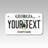 Personalized Georgia 4" X 7" Aluminum License Plate (KLP-GA2-4X7)