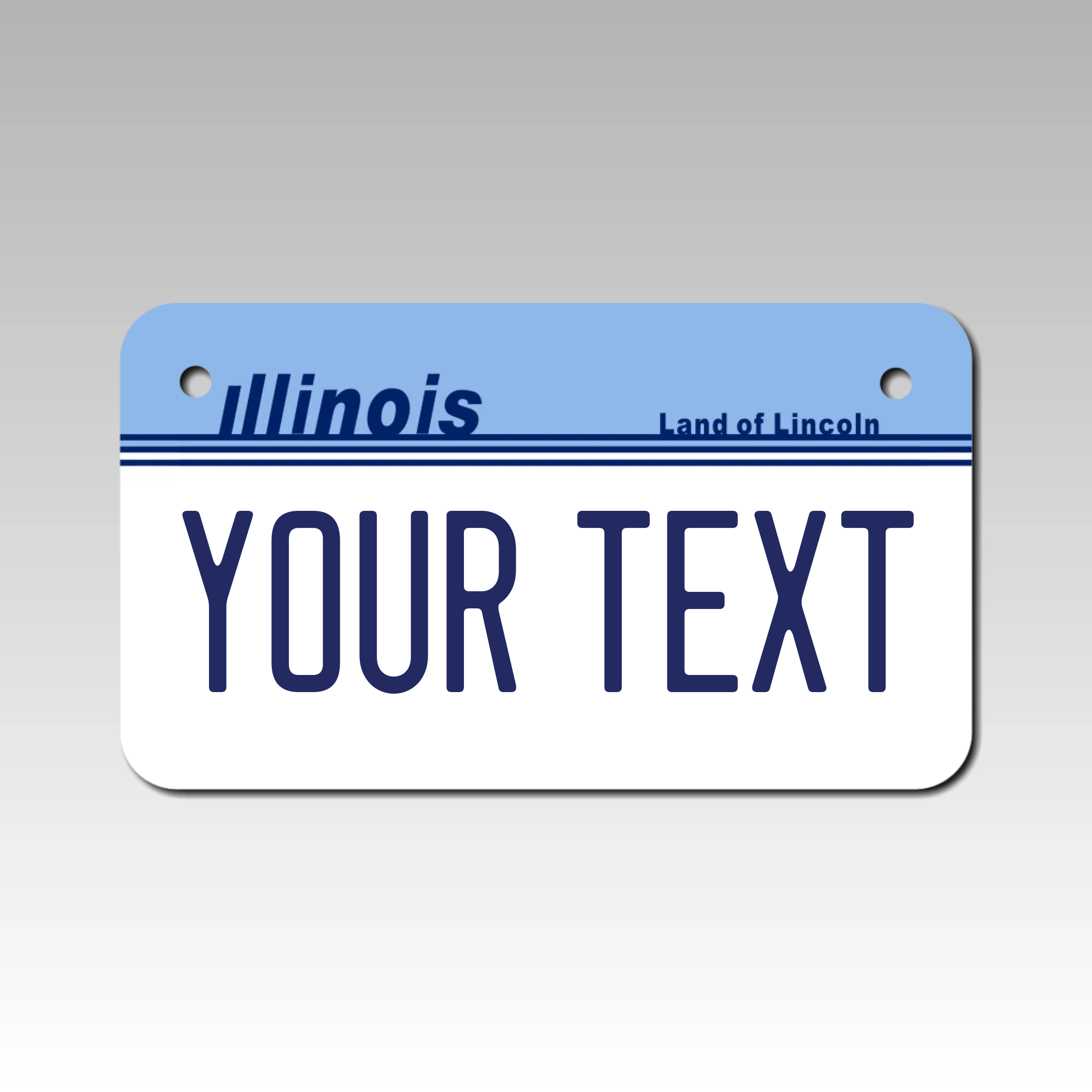 Personalized Illinois 4" X 7" Aluminum License Plate Version 1