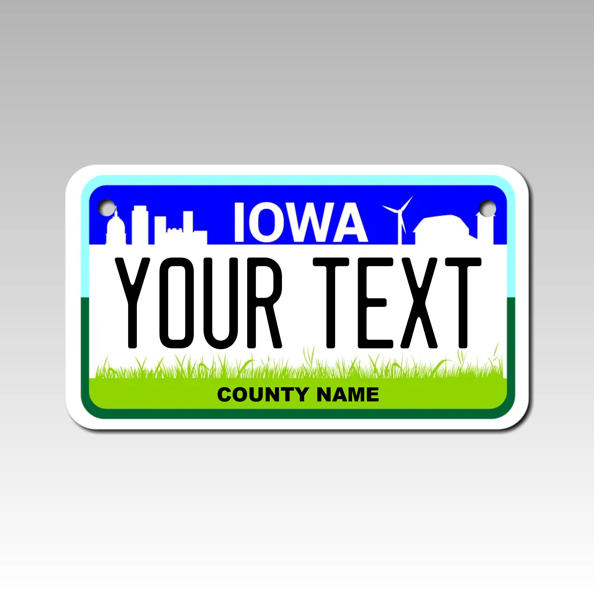 Personalized Iowa 4" X 7" Aluminum License Plate
