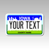 Personalized Iowa 4" X 7" Aluminum License Plate