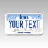Personalized Iowa 4" X 7" Aluminum License Plate