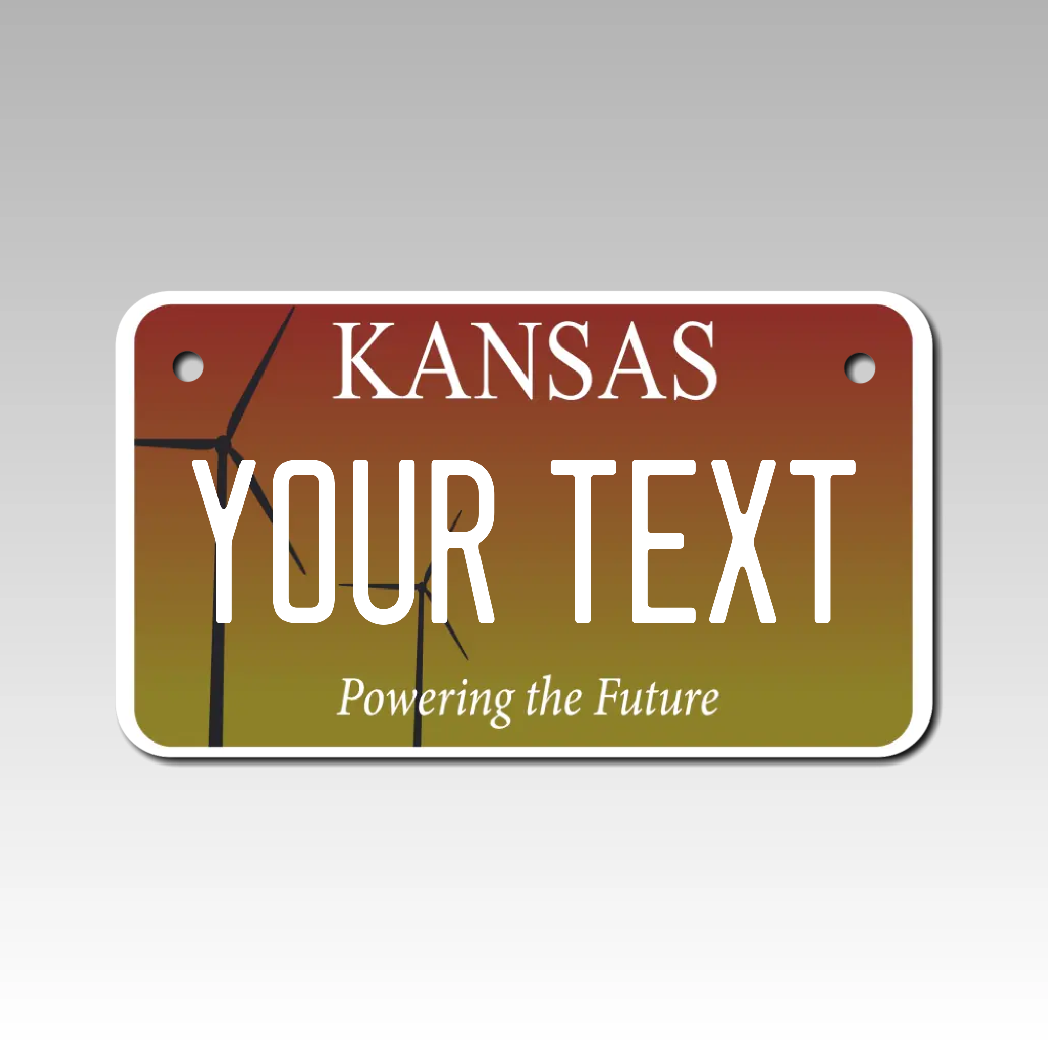 Personalized Kansas 4" X 7" Aluminum License Plate Version 2