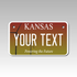 Personalized Kansas 4" X 7" Aluminum License Plate Version 2