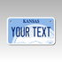 Personalized Kansas 4" X 7" Aluminum License Plate Version 1