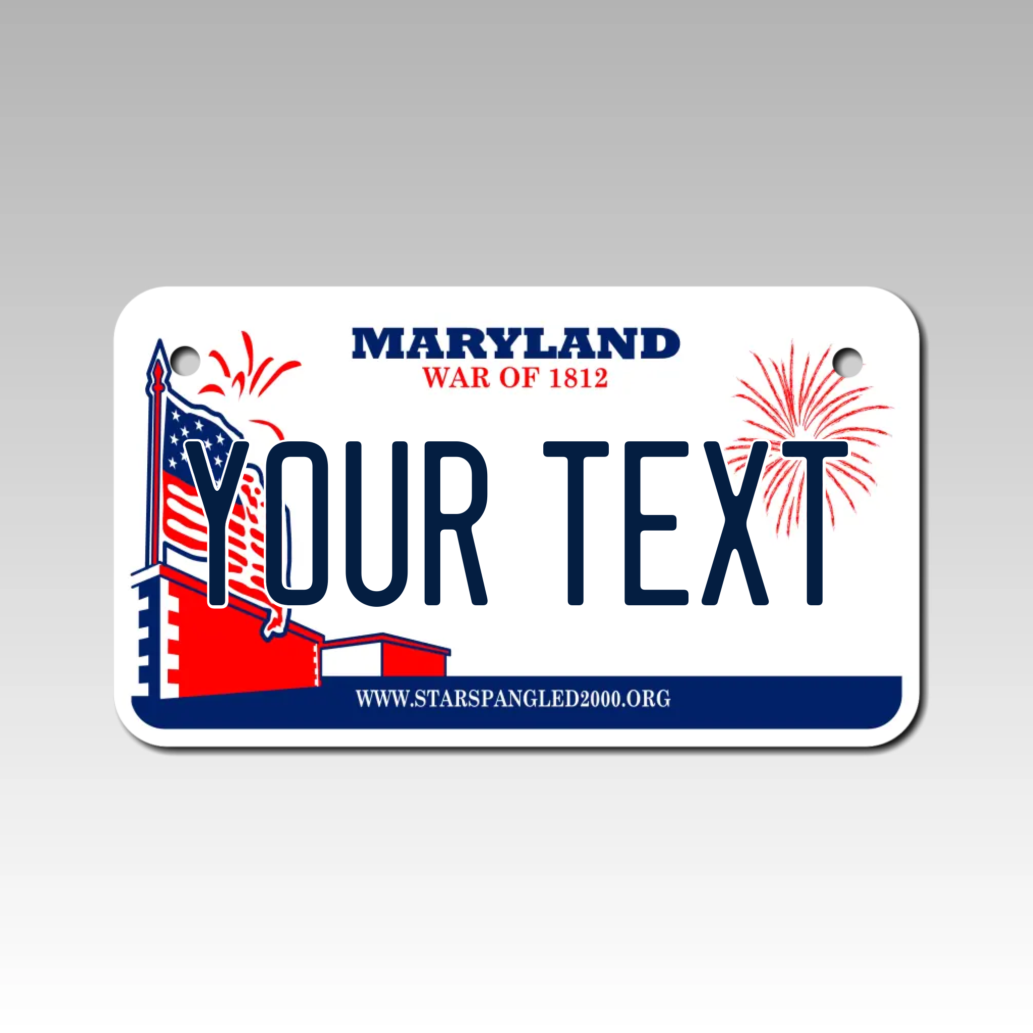 Personalized Maryland 4" X 7" Aluminum License Plate Version 2