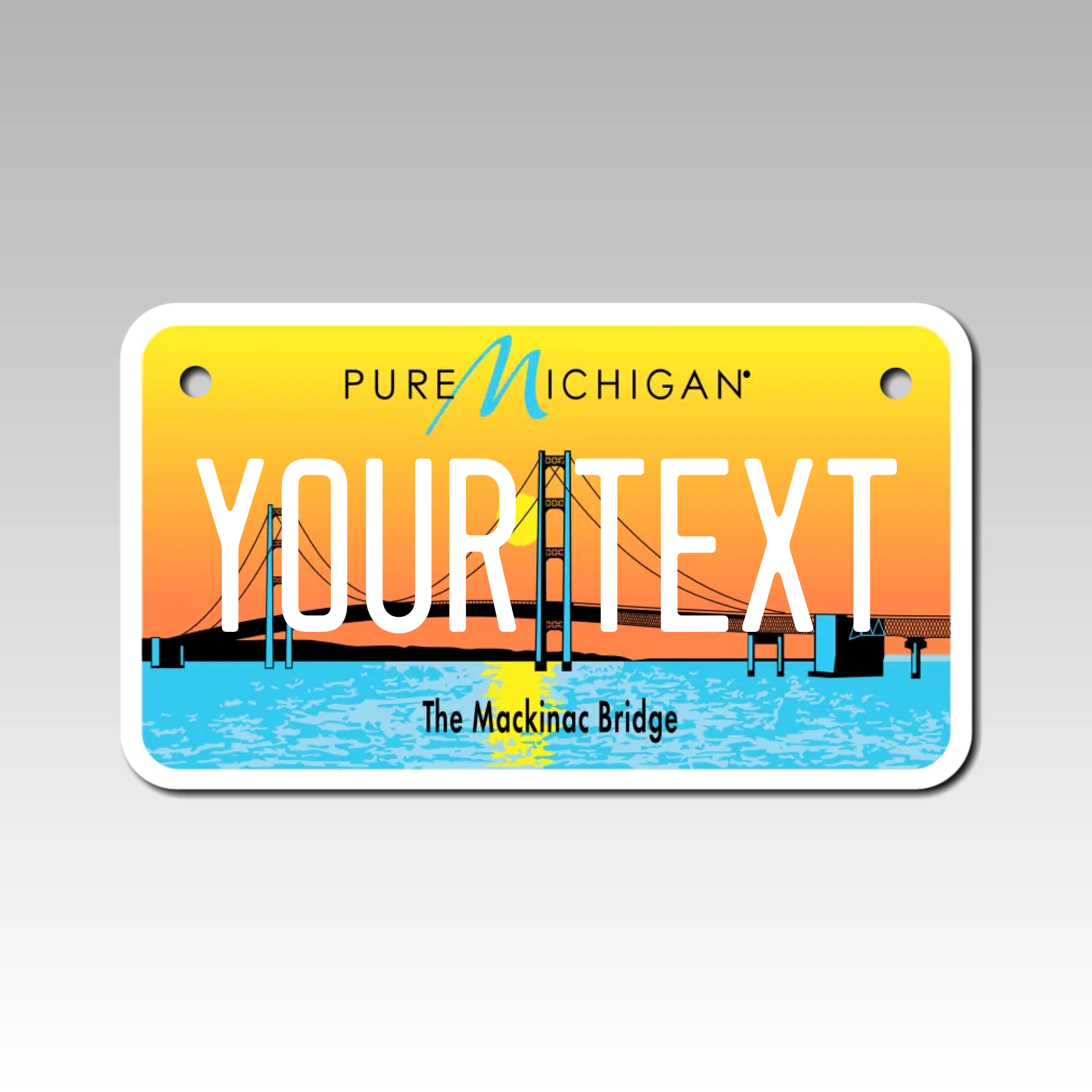 Personalized Michigan 4" X 7" Aluminum License Plate Version 4