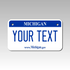 Personalized Michigan 4" X 7" Aluminum License Plate Version 1