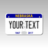Personalized Nebraska 4" X 7" Aluminum License Plate Version 3