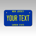 Personalized New Jersey 4" X 7" Aluminum License Plate Version 3