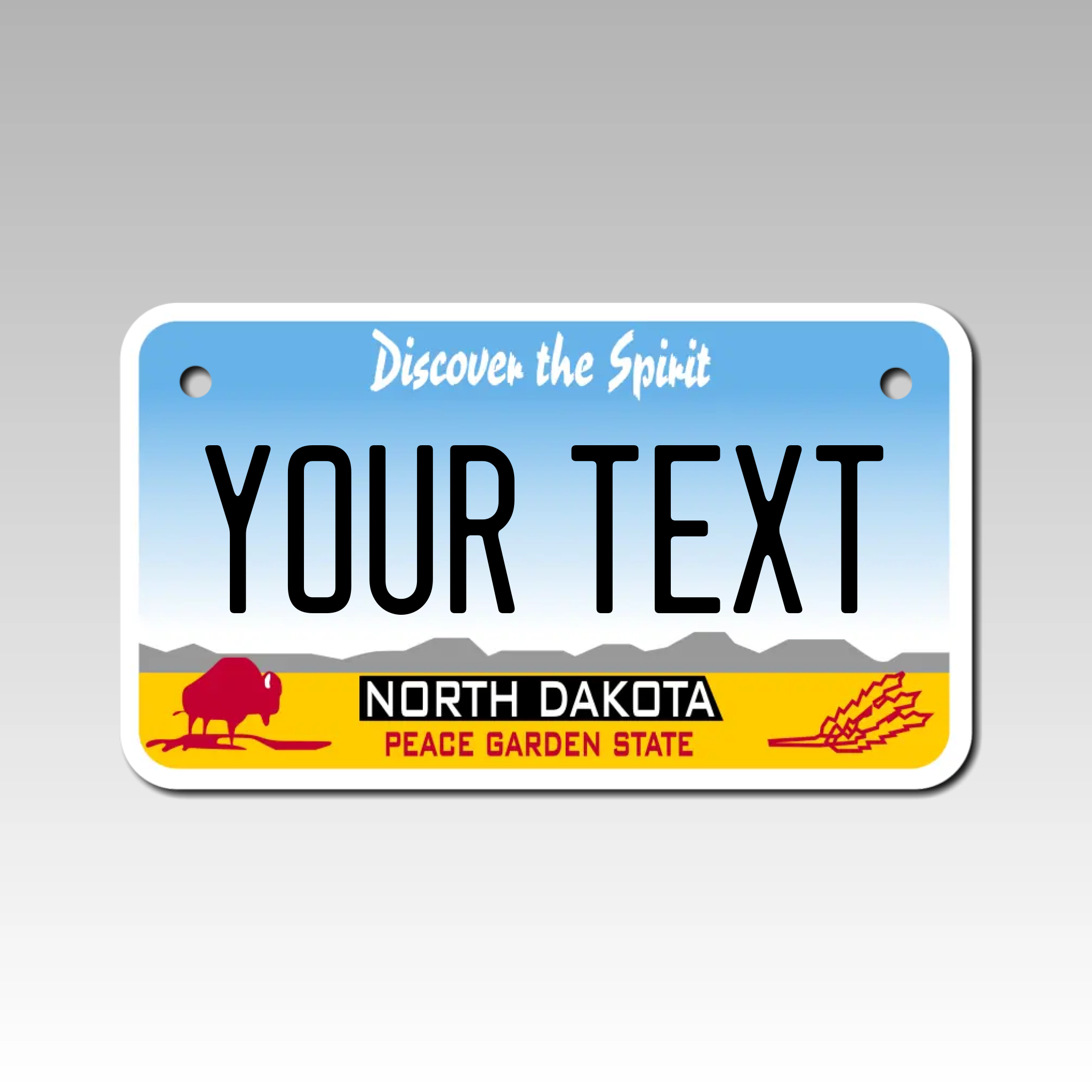 Personalized North Dakota 4" X 7" Aluminum License Plate Version 1