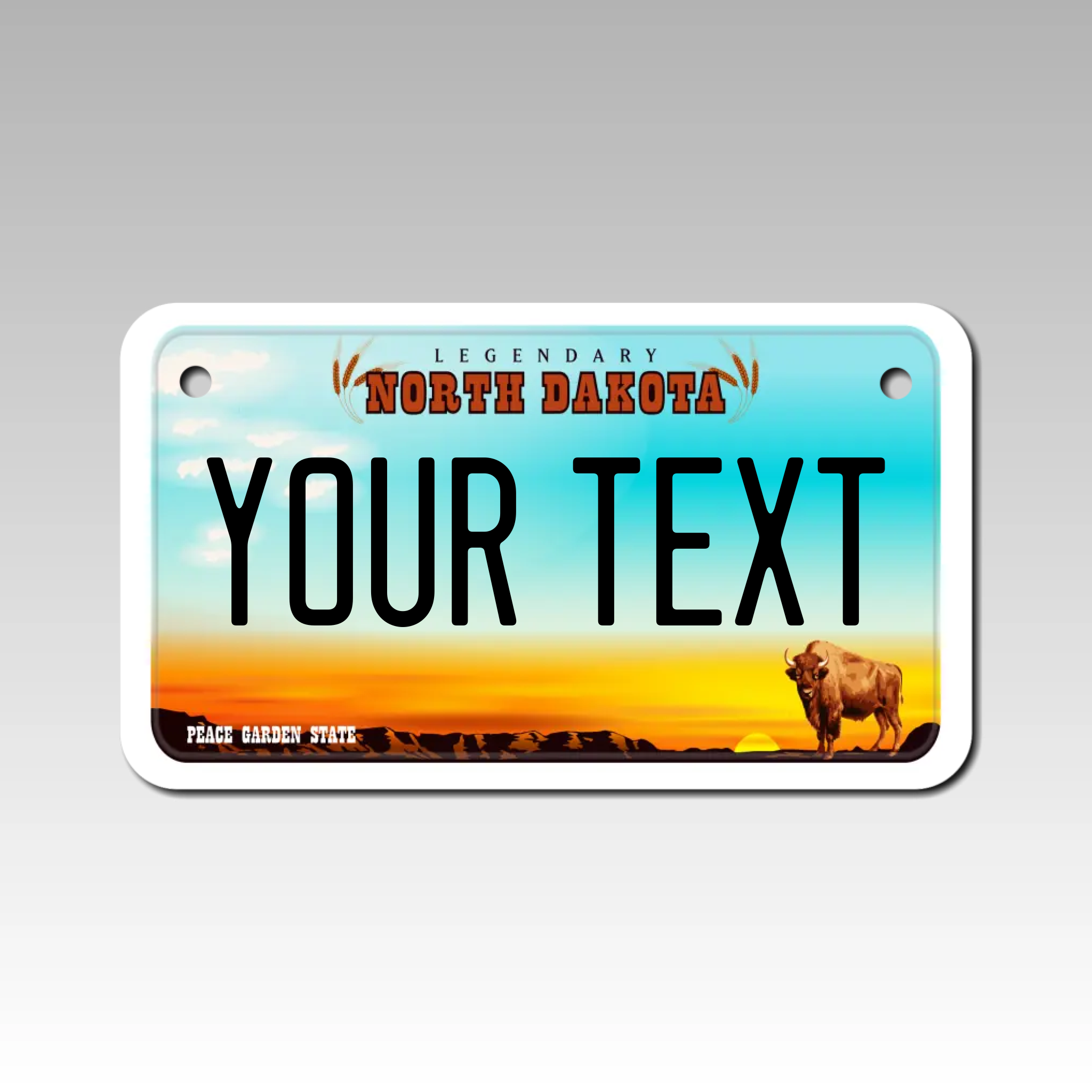 Personalized North Dakota 4" X 7" Aluminum License Plate Version 2 Peace Garden State