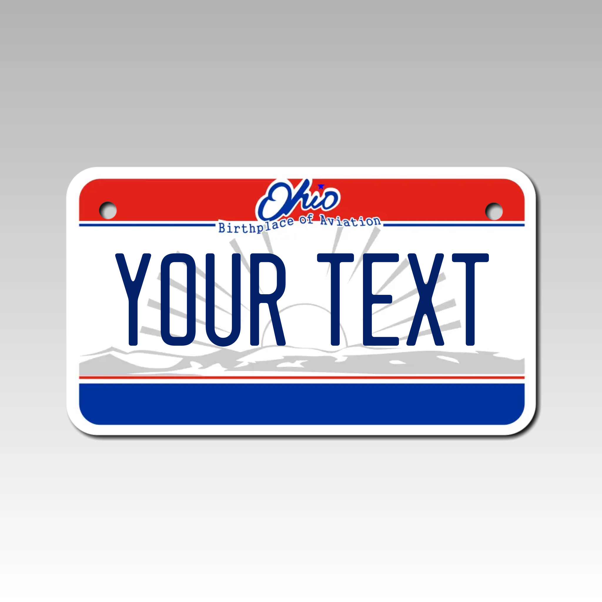 Personalized Ohio 4" X 7" Aluminum License Plate Version 1
