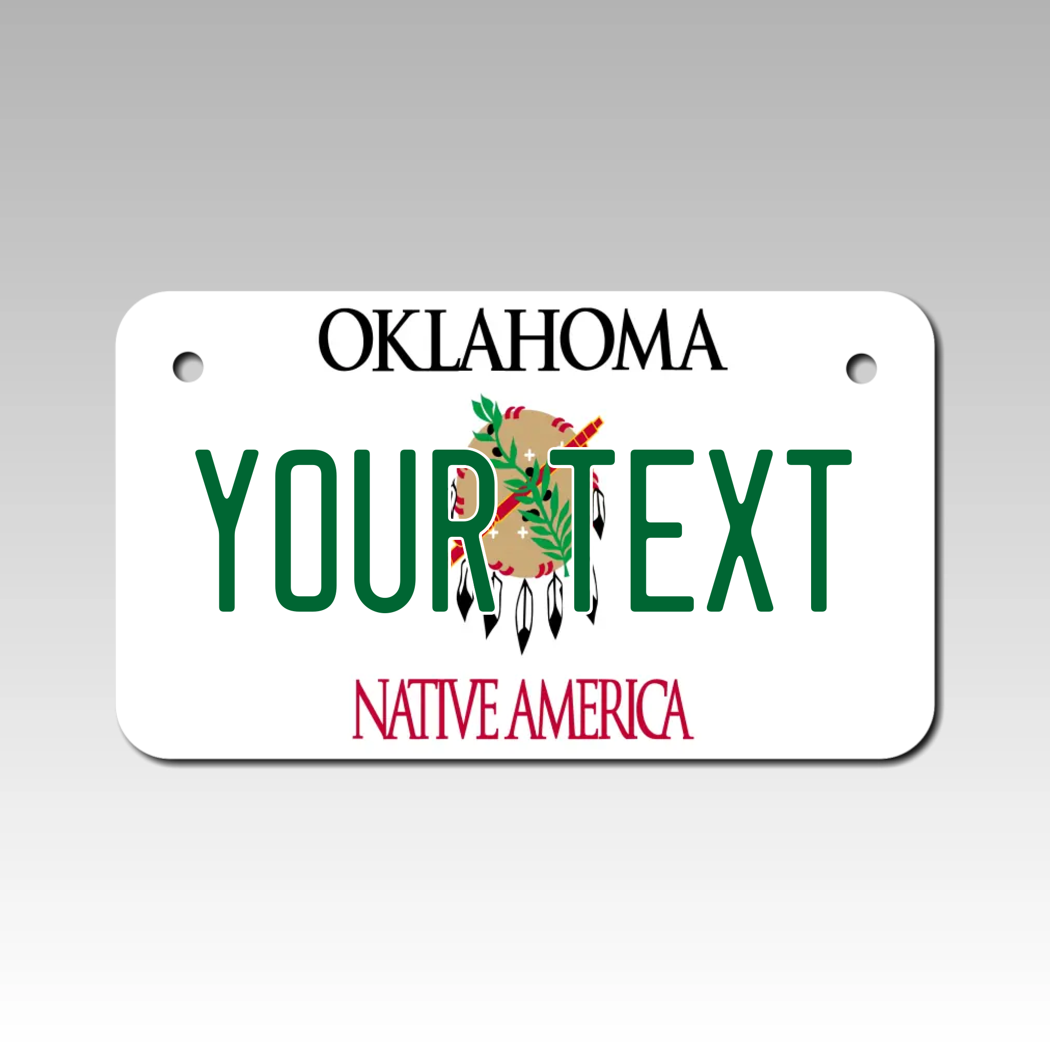 Personalized Oklahoma 4" X 7" Aluminum License Plate Version 1