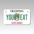 Personalized Oklahoma 4" X 7" Aluminum License Plate Version 1