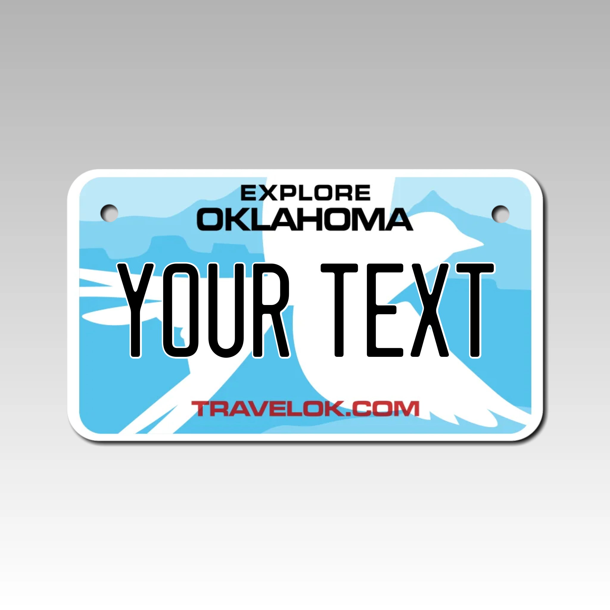 Personalized Oklahoma 4" X 7" Aluminum License Plate Version 3