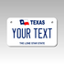 Personalized Texas 4" X 7" Aluminum License Plate Version 1
