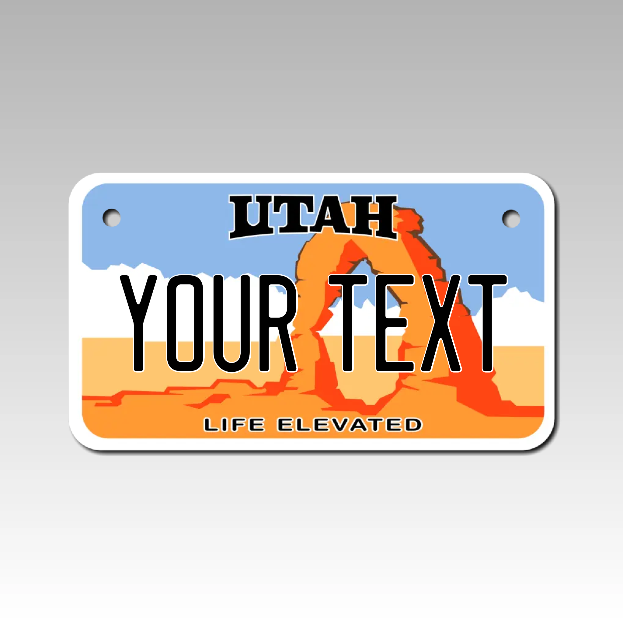 Personalized Utah 4" X 7" Aluminum License Plate Version 2