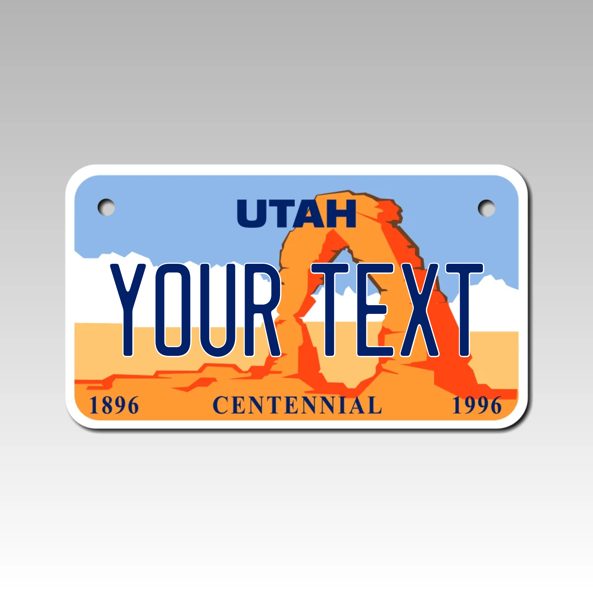 Personalized Utah 4" X 7" Aluminum License Plate Version 1