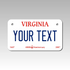 Personalized Virginia 4" X 7" Aluminum License Plate Version 1
