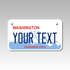 Personalized Washington 4" X 7" Aluminum License Plate Version 2