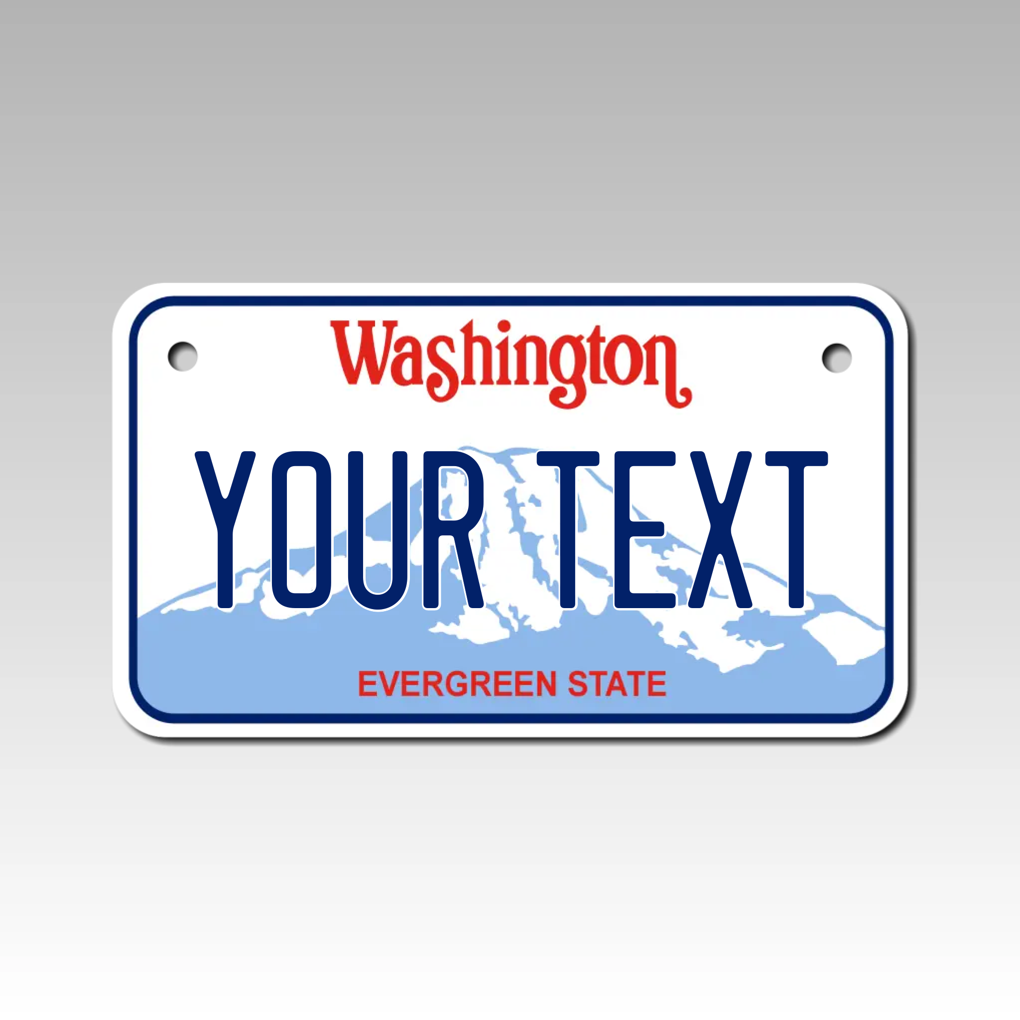 Personalized Washington 4" X 7" Aluminum License Plate Version 1