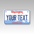 Personalized Washington 4" X 7" Aluminum License Plate Version 1