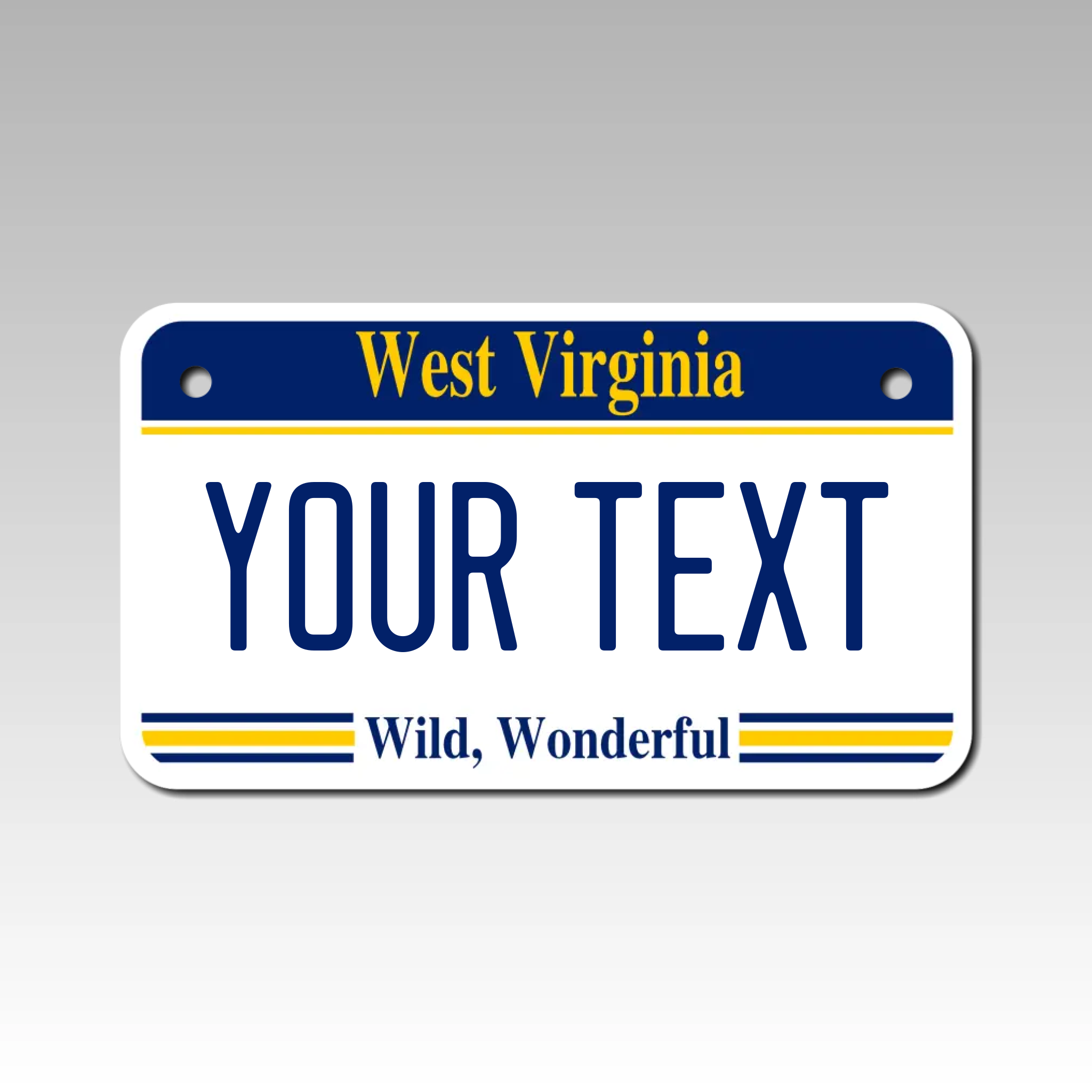 Personalized West Virginia 4" X 7" Aluminum License Plate Version 1