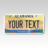 Personalized Alabama 3" X 6" Aluminum License Plate Version 6