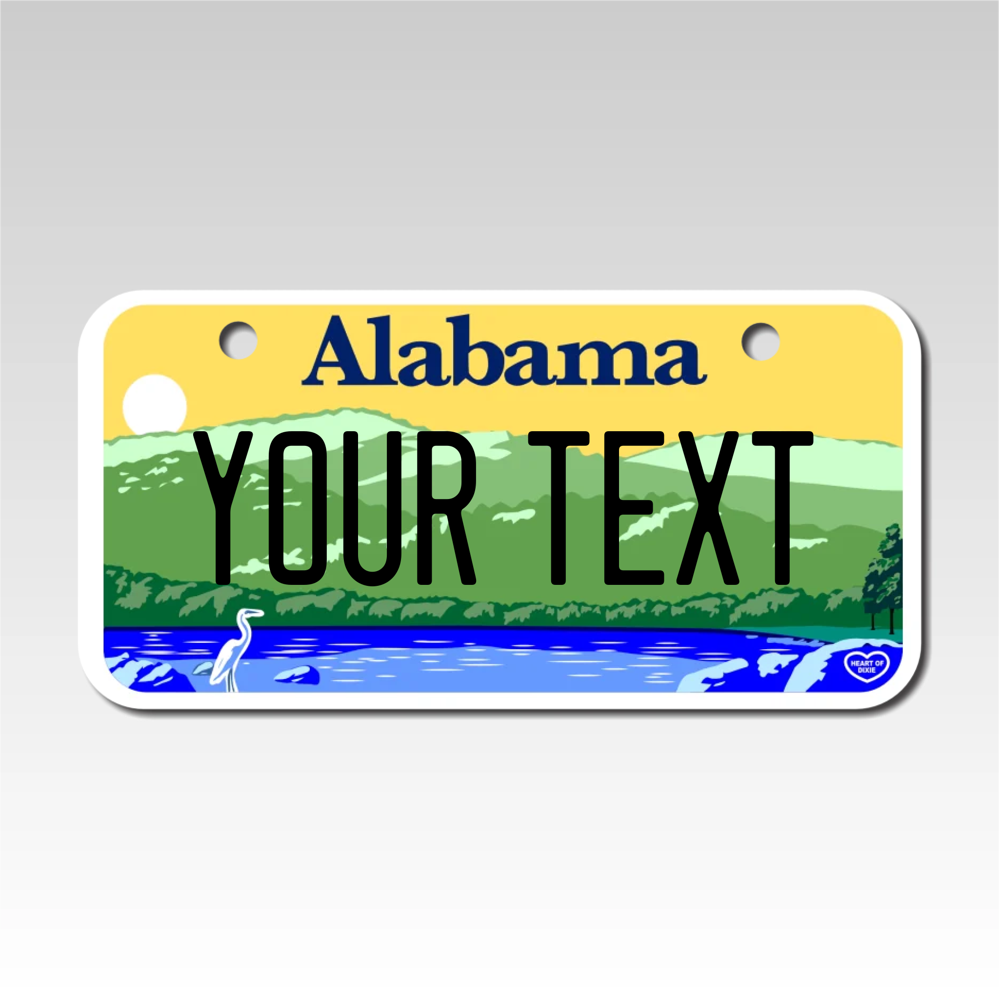 Personalized Alabama 3" X 6" Aluminum License Plate Version 3