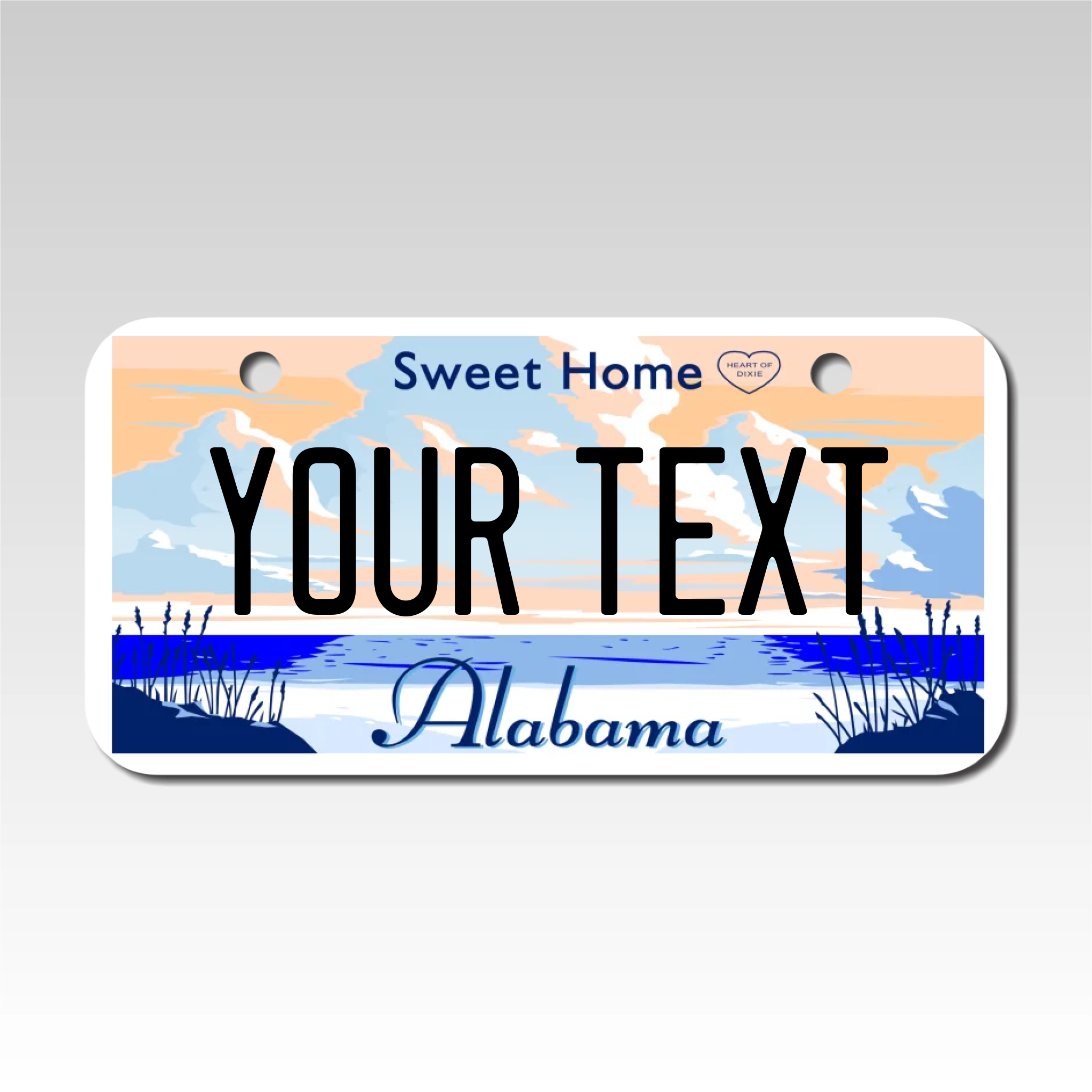 Personalized Alabama 3" X 6" Aluminum License Plate Version 2