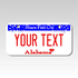Personalized Alabama 3" X 6" Aluminum License Plate Version 1