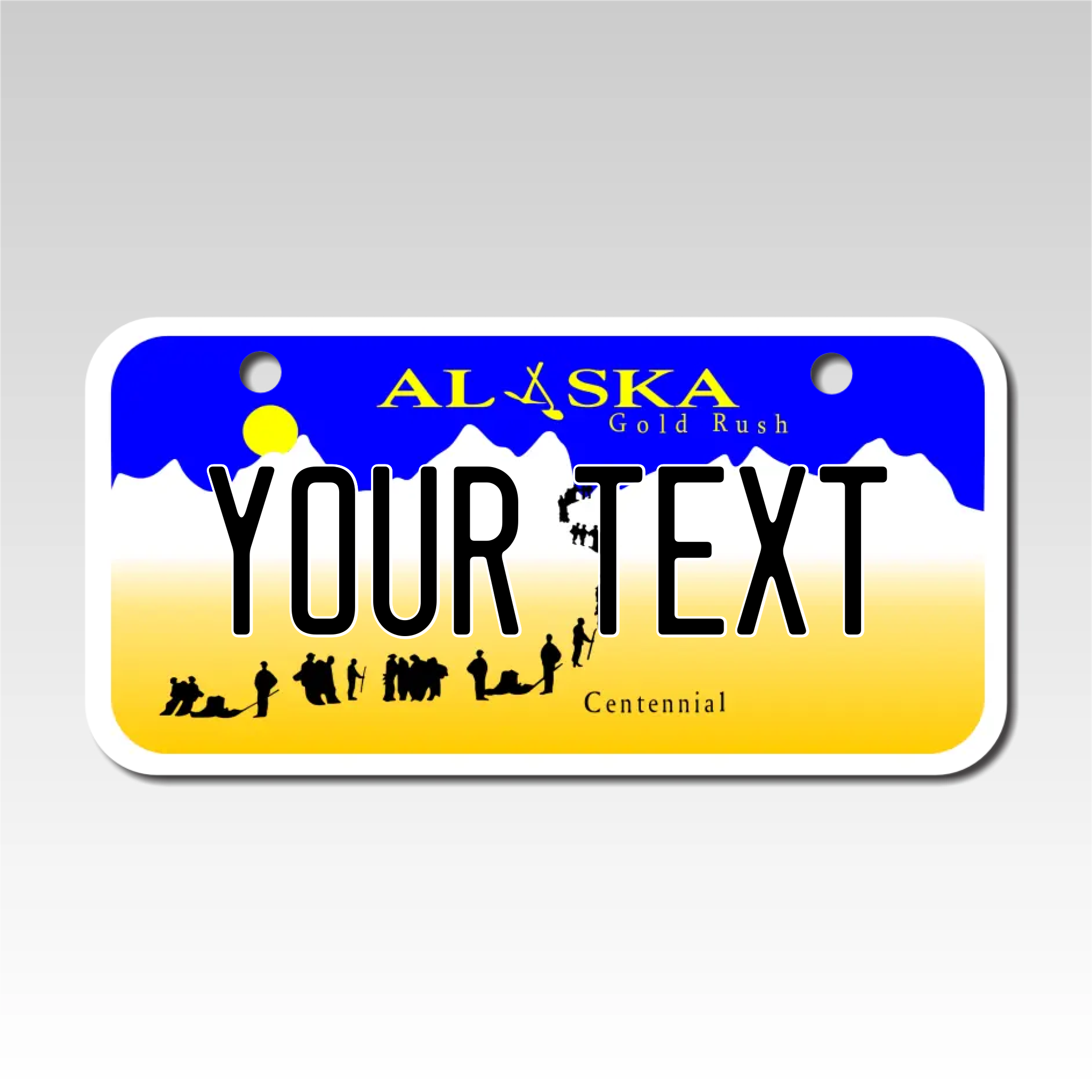 Personalized Alaska 3" X 6" Aluminum License Plate Version 1